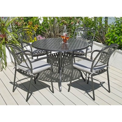 Boston 4 Chair And Table Set Grey